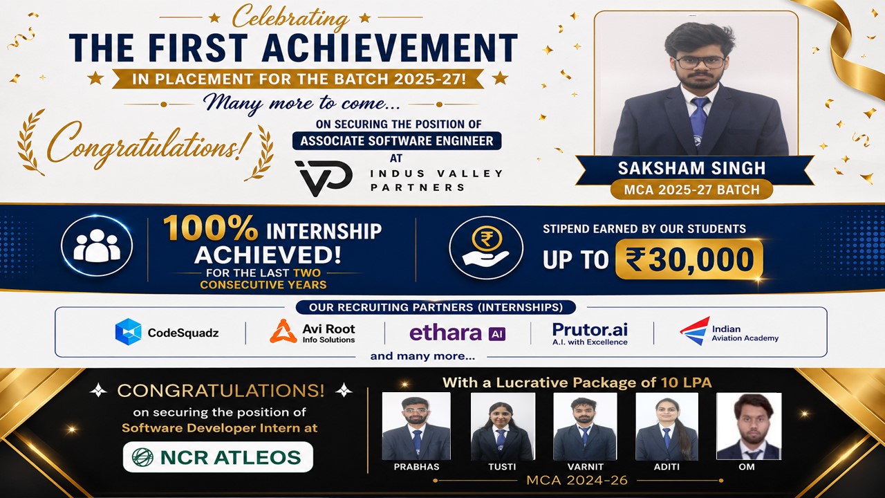 A Proud Milestone: 100% Internship Success for 2 Consecutive Years!  31 students secured high-impact technical roles at Ethara.ai with stipends up to 30,000 / month.